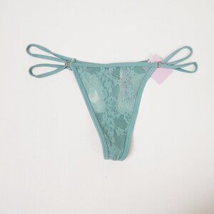 nwt VS PINK lace mesh floral thong blush love